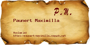 Paunert Maximilla névjegykártya